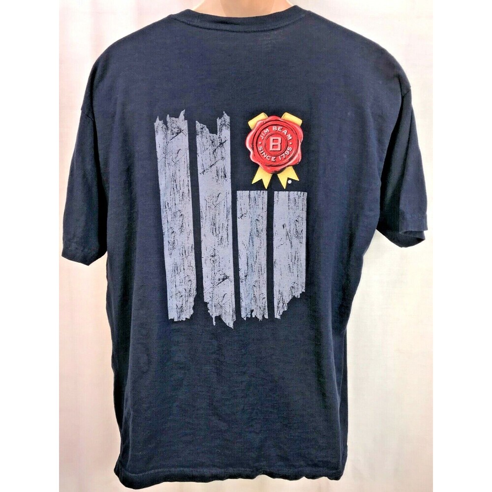 Jim Beam Tattered Flag T-Shirt Size Extra Large United In Our Love For Bourbon.
